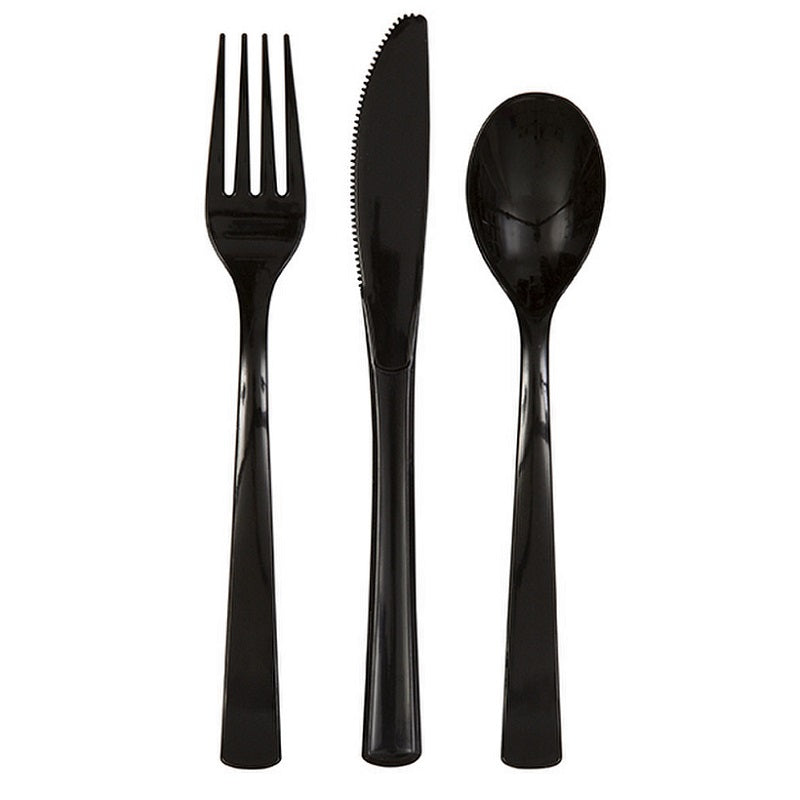 Black Cutlery Set (6 sets)