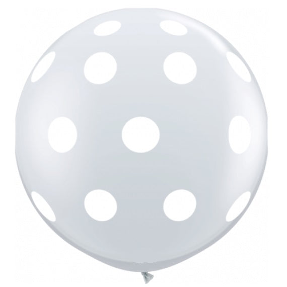 Clear Polka Dots Giant 90cm Round Balloon
