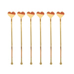 Gold Mirror Heart Stirrers (6 pack)