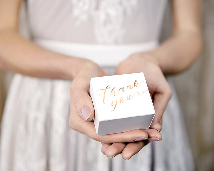 Gold Thank You Favour Boxes (10 pack)