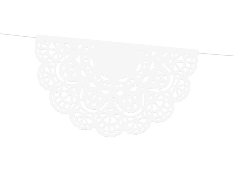 White Lace Doily Garland
