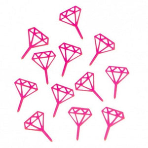 Neon Pink Gem Treat Toppers (12 pack)