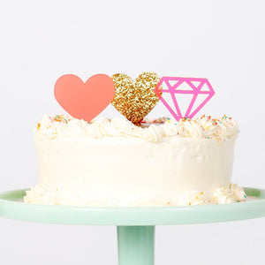 Neon Pink Gem Treat Toppers (12 pack)