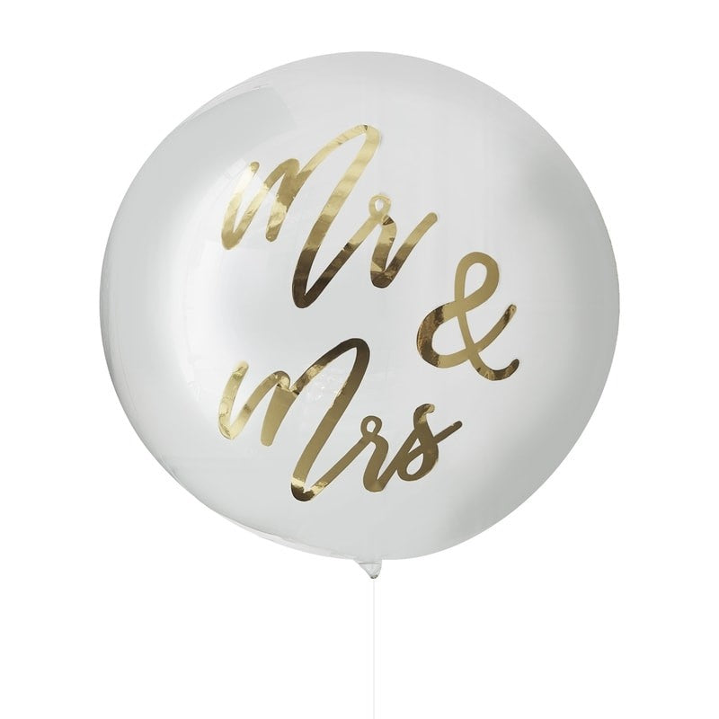 Gold Mr & Mrs Orb Balloon