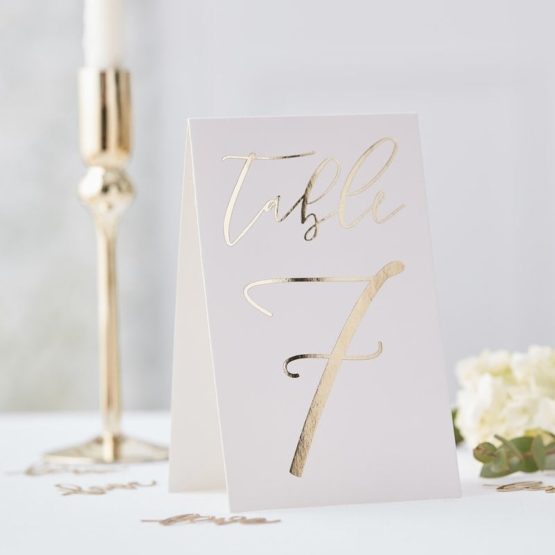 Gold Table Numbers (1-12)