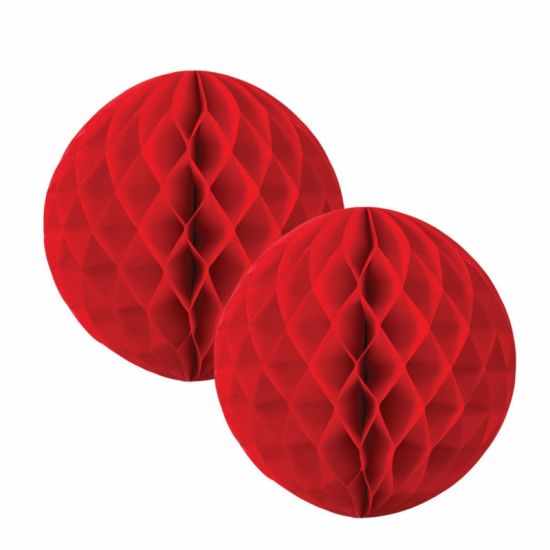 Red Honeycomb Balls 15cm (2 pack)