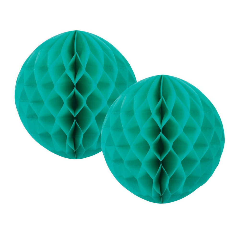 Turquoise Honeycomb Balls 15cm (2 pack)