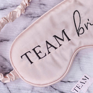 Pink Satin Team Bride Sleep Mask