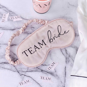 Pink Satin Team Bride Sleep Mask