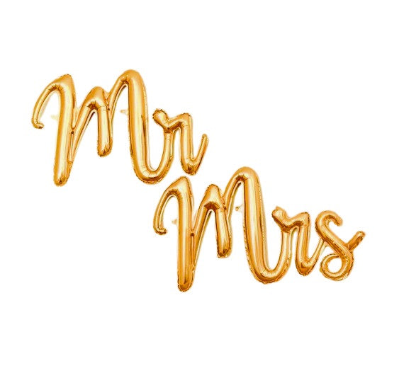 Gold 'Mr' Script Balloon – Hitched
