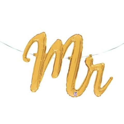 Gold 'Mr' Script Balloon