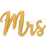 Gold 'Mrs' Script Balloon