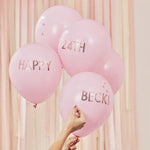 Pink & Rose Gold Personalised Balloon Kit (5 pack)
