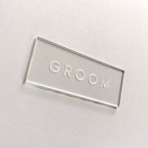 Groom Clear Place Card