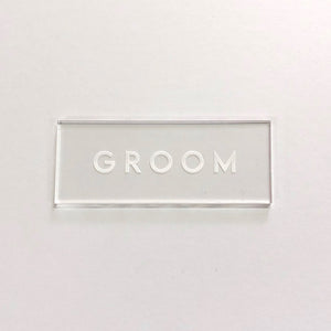 Groom Clear Place Card