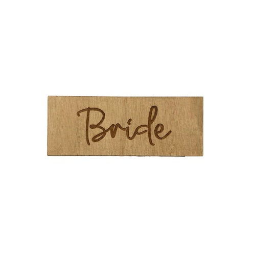 Bride Script Wooden Place Card