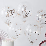Rose Gold Confetti Balloons (5 pack)