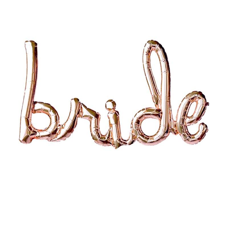 Rose Gold 'BRIDE' Script Balloon