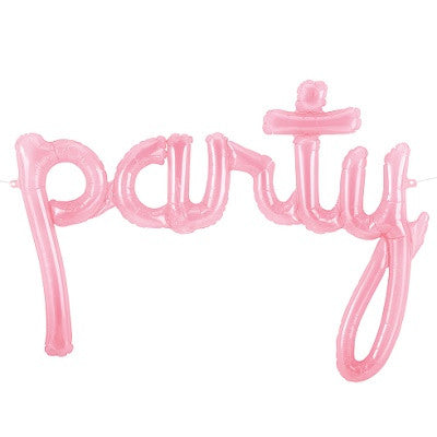 Pink 'PARTY' Script Balloon