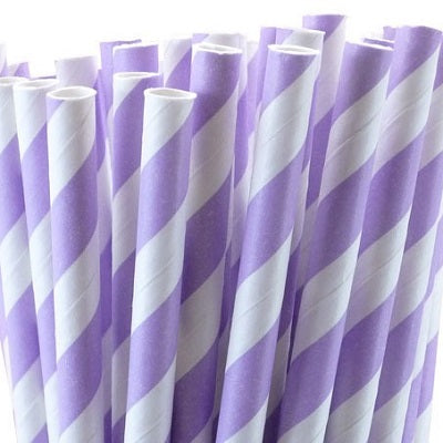 Lilac Striped Straws (25 pack)