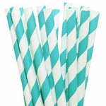 Aqua Striped Straws (25 pack)