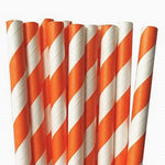 Orange Striped Straws (25 pack)