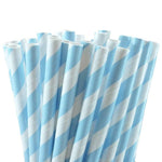 Pale Blue Striped Straws (25 pack)
