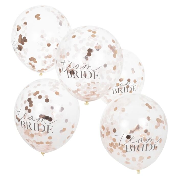 Team Bride Confetti Balloons (5 pack)