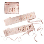 Blush & Rose Gold Team Bride Sashes (6 pack)