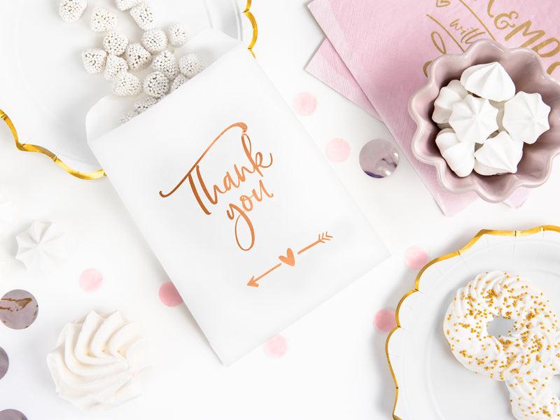 Rose Gold Thank You Treat Bags (6 pack)